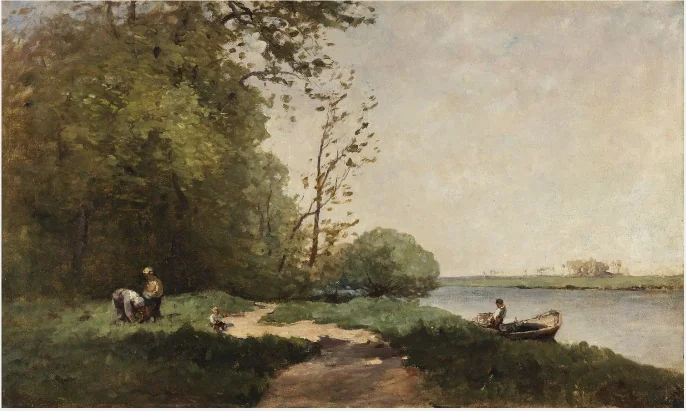 The Banks of the Seine, by Nathaniel Hone the Younger, oil, 1881