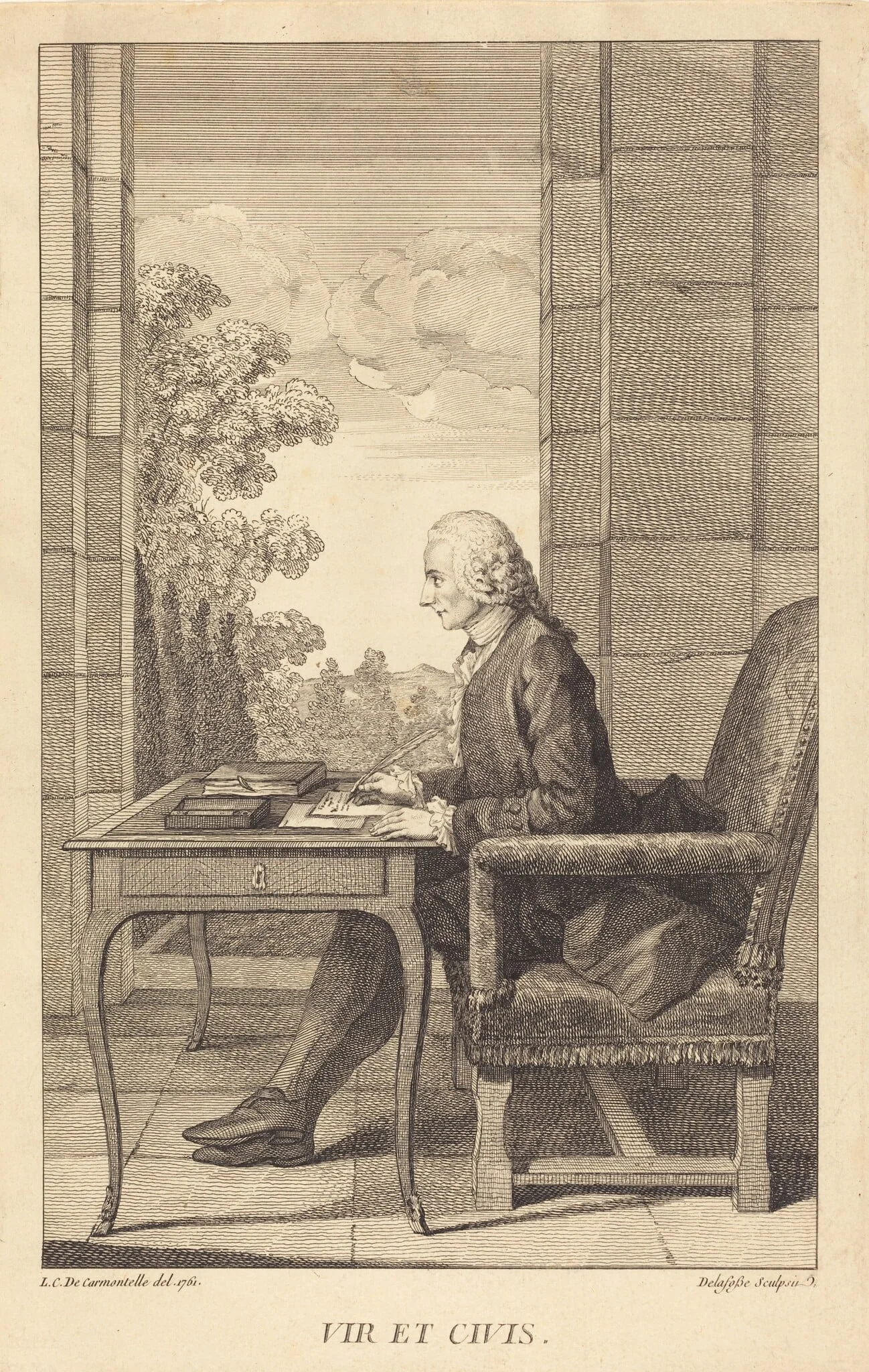M. Lambert, by Jean-Baptiste Delafosse, ink, 1761