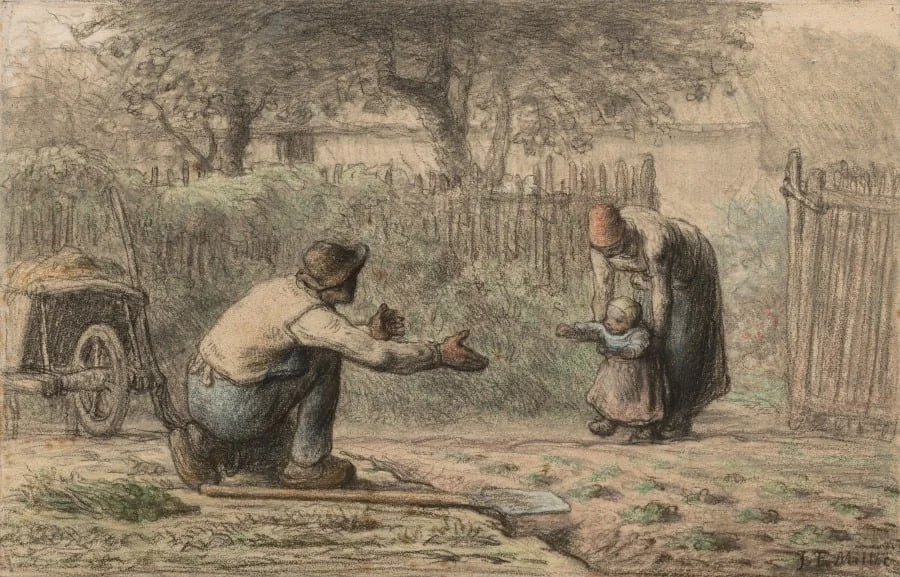 First Steps, by Jean François Millet, 1862