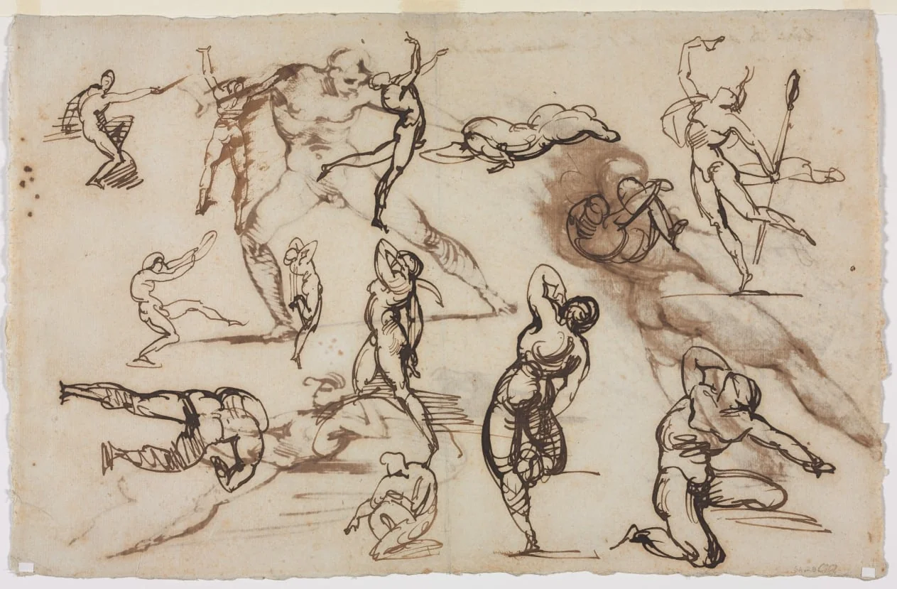 Sheet of Sketches (verso), by Théodore Géricault, 1819