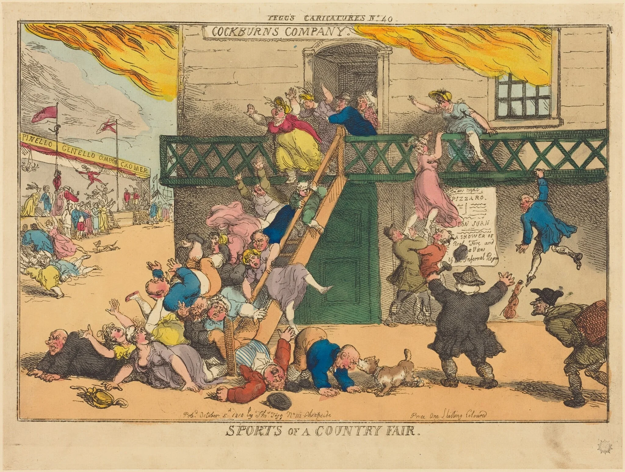 Sports of a Country Fair, by Thomas Rowlandson, ink, 1810