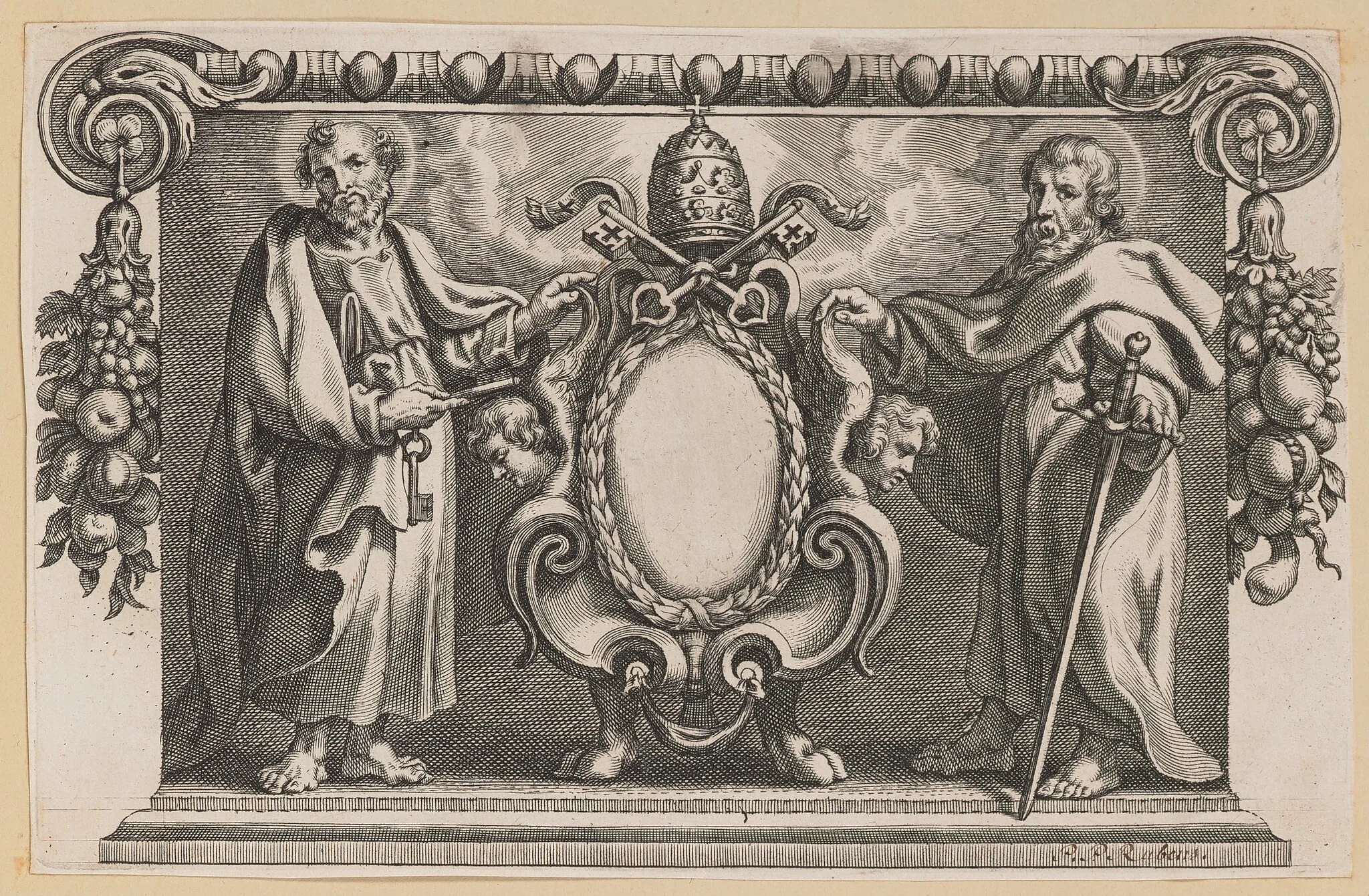 Vignette for a Book Dedicated to Pope Urban VII, by Netherlandish 17th Century, ink, 1613