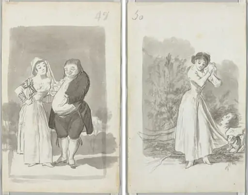 Young Woman (possibly a Sex Worker) with a Man (recto); Young Woman Wringing Her Hands over a Man's Naked Body (verso)