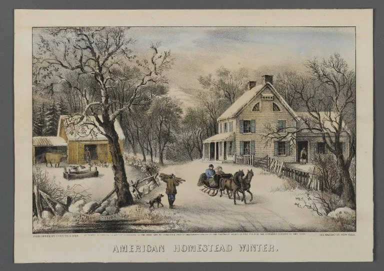 American Homestead Winter, by Unknown, unspecified, 1868