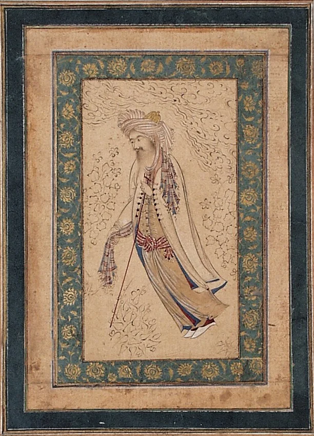 A Bearded Man Leaning on a Staff