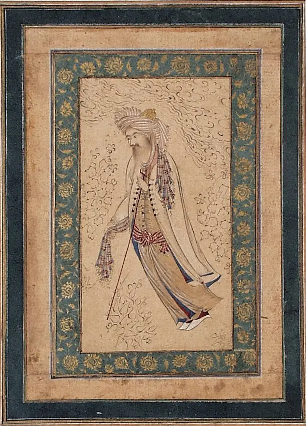 A Bearded Man Leaning on a Staff