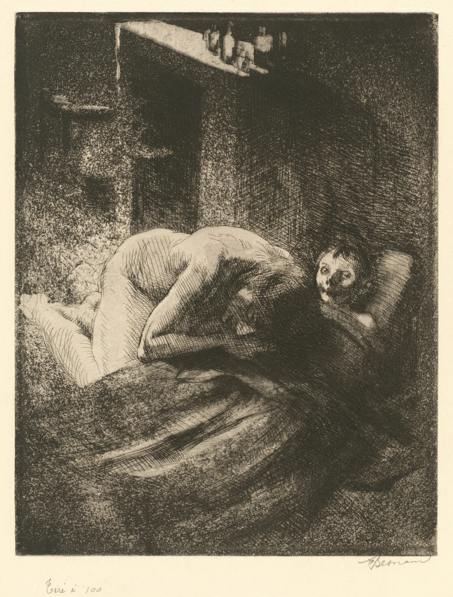 Misery (La Misère), by Paul-Albert Besnard, ink, 1886