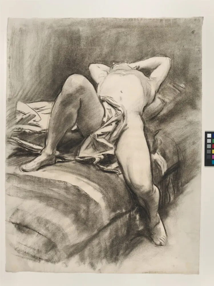 Reclining Male Nude, Draped