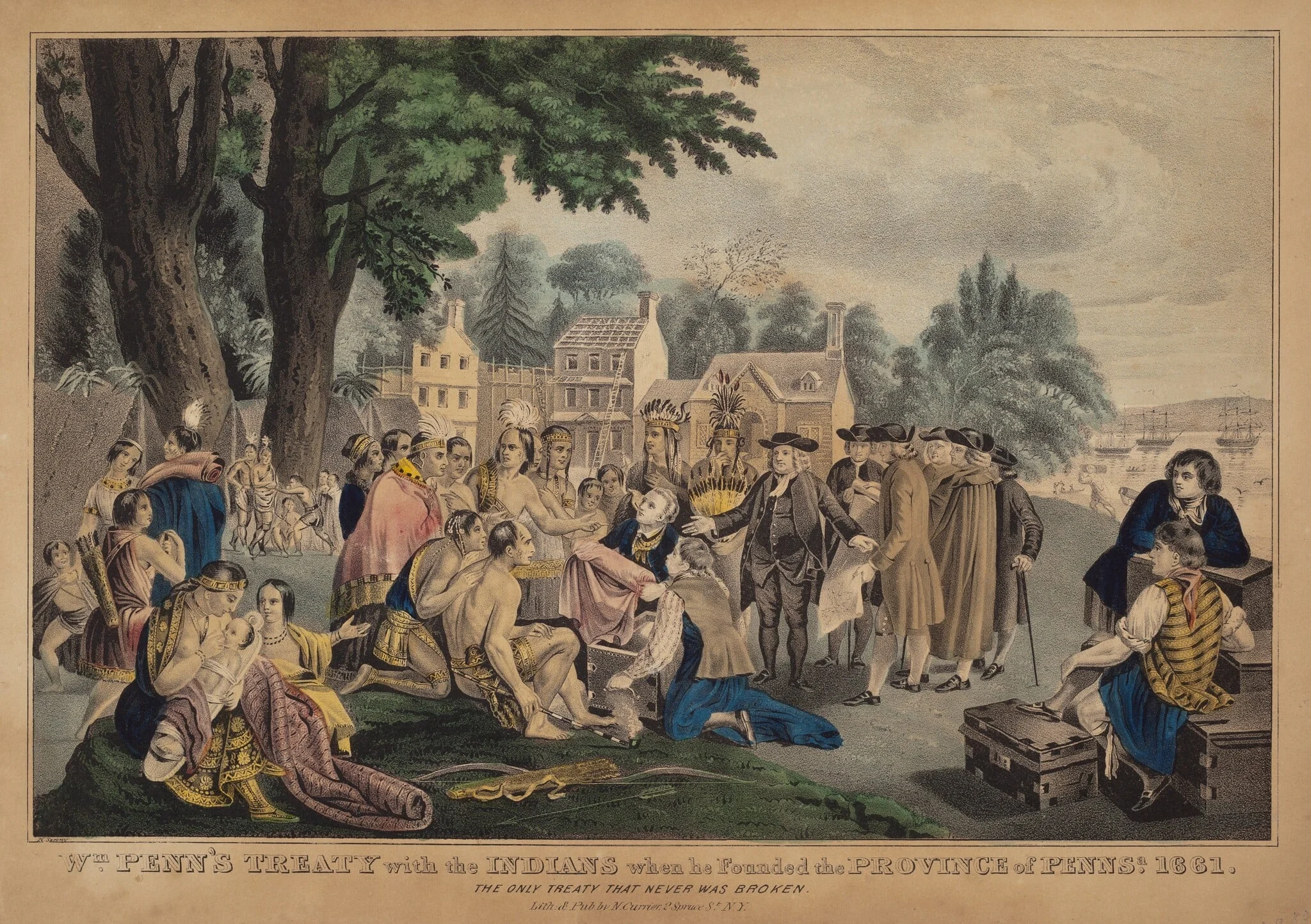 Wm. Penn's Treaty with the Indians When He Founded the Province of Pennsa. 1661: The Only Treaty That Never Was Broken, by Napoleon Sarony, ink, 1882