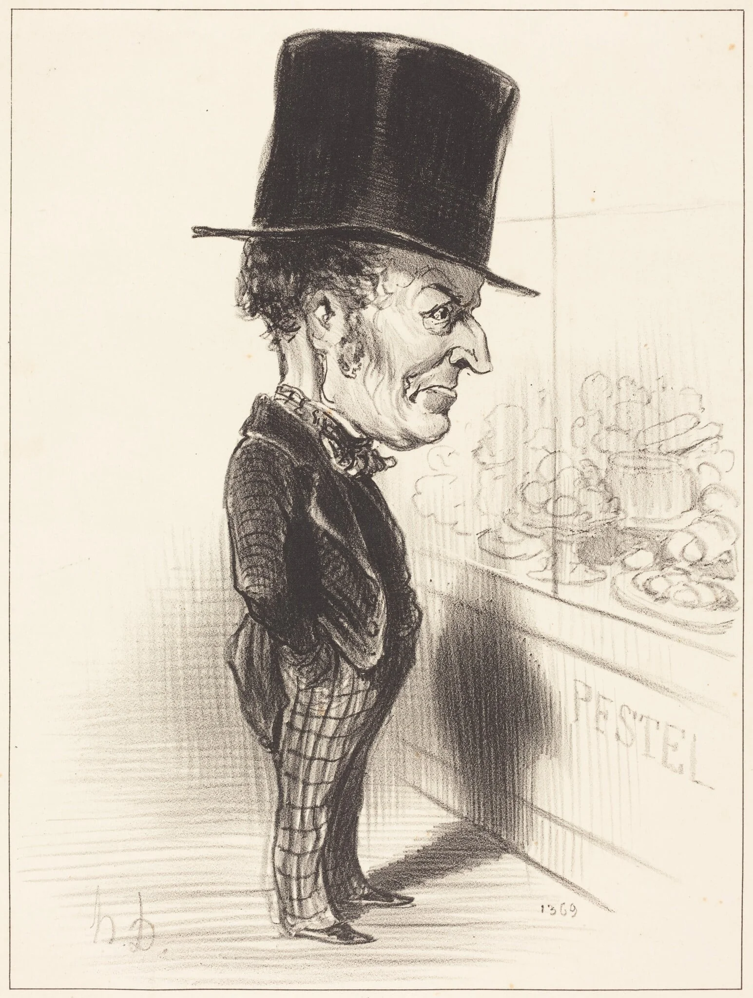 Jean Charles Besnard, by Honoré Daumier, ink, 1849