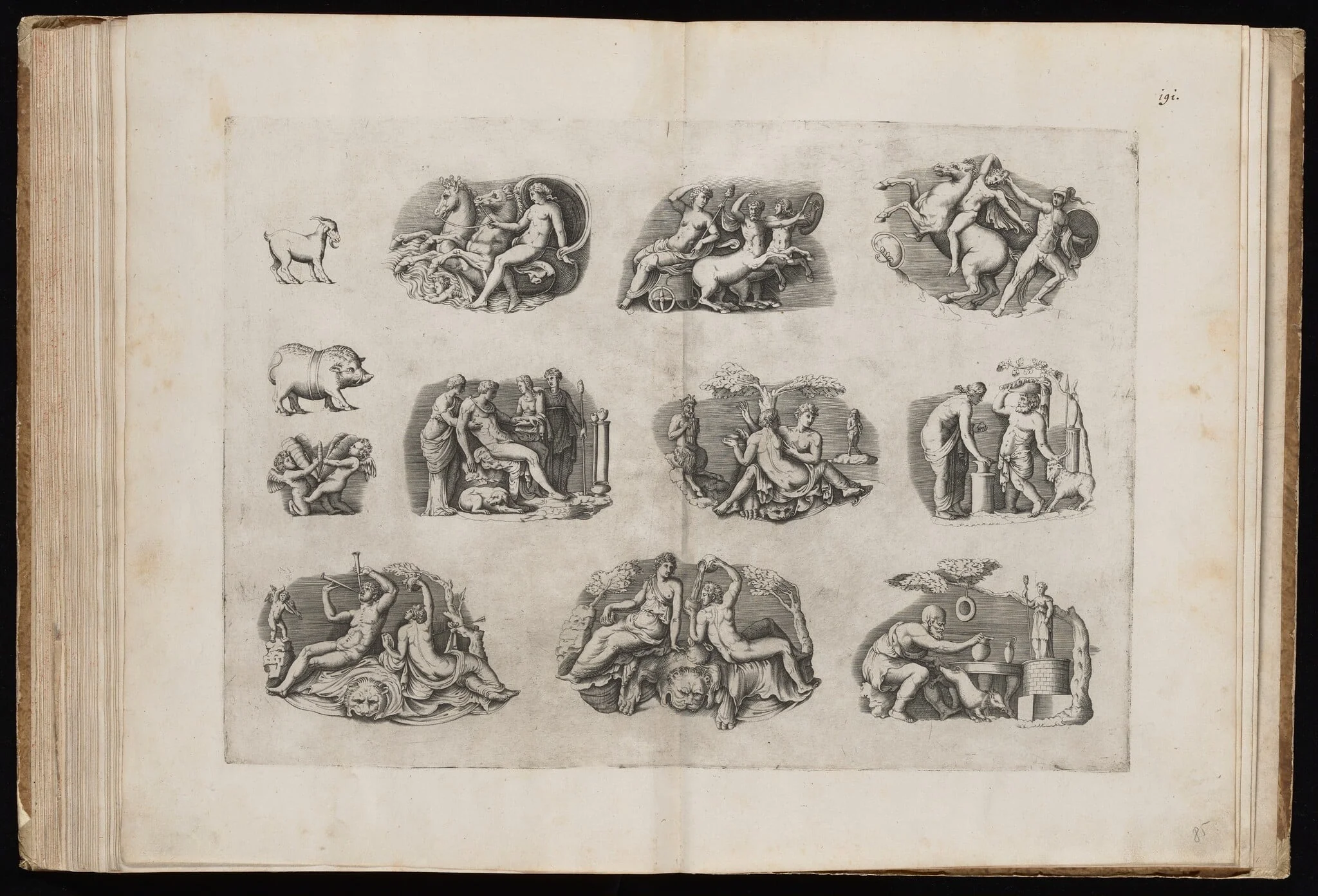 Fragments from Ancient Cameos in the Grimani Collection [Plate III], by Enea Vico, ink, 1556