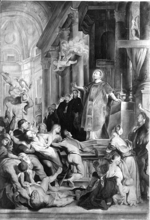Sermon by St Ignatius of Loyola, by Peter Paul Rubens, oil, 1608