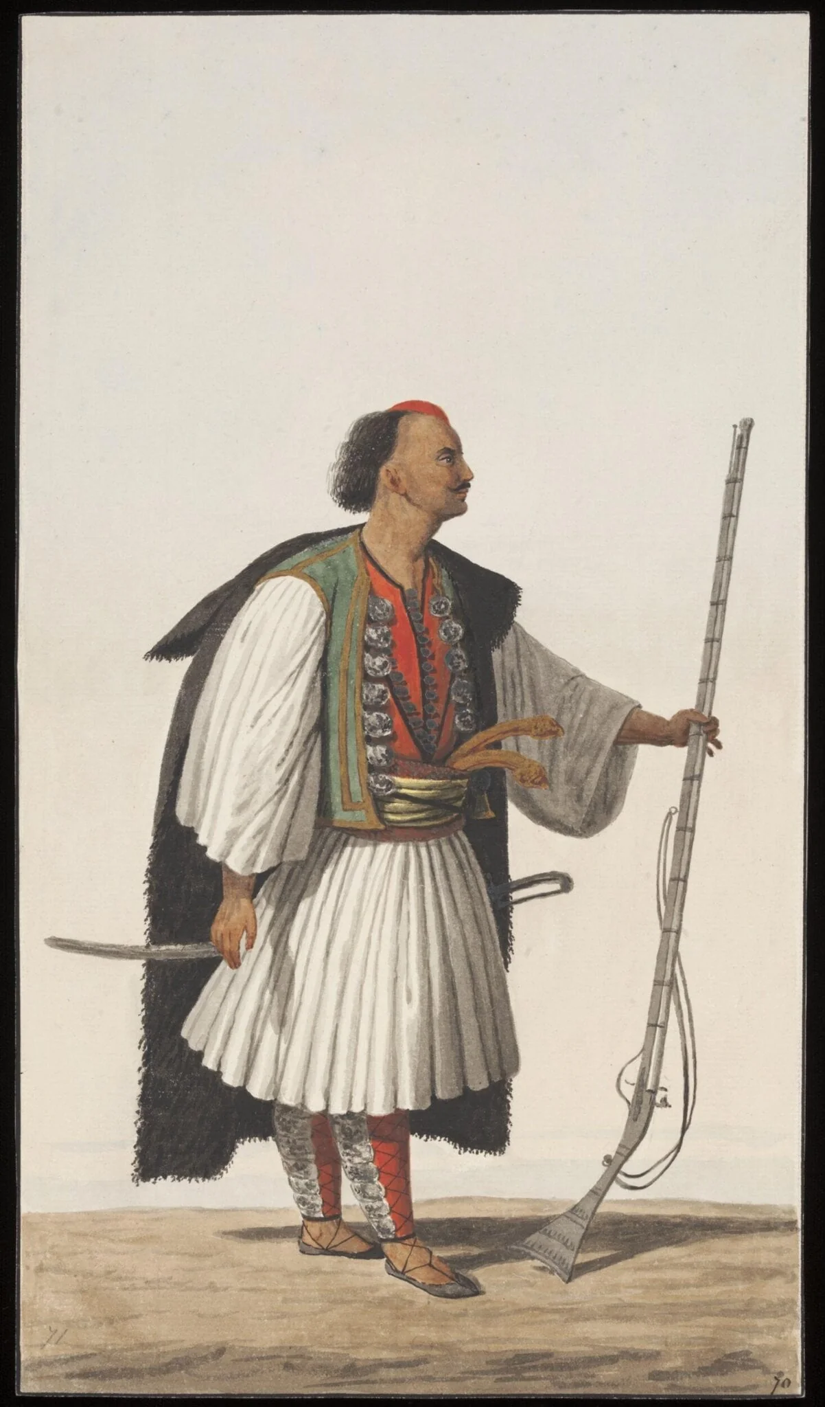 Arnavut, or Albanian, by Anonymous Greek artist, watercolor, 1809