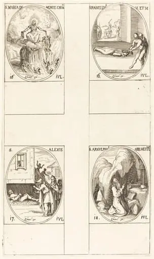St. Mary of Mont Carmel; St. Raineldis; St. Alexis; St. Arnold of Metz