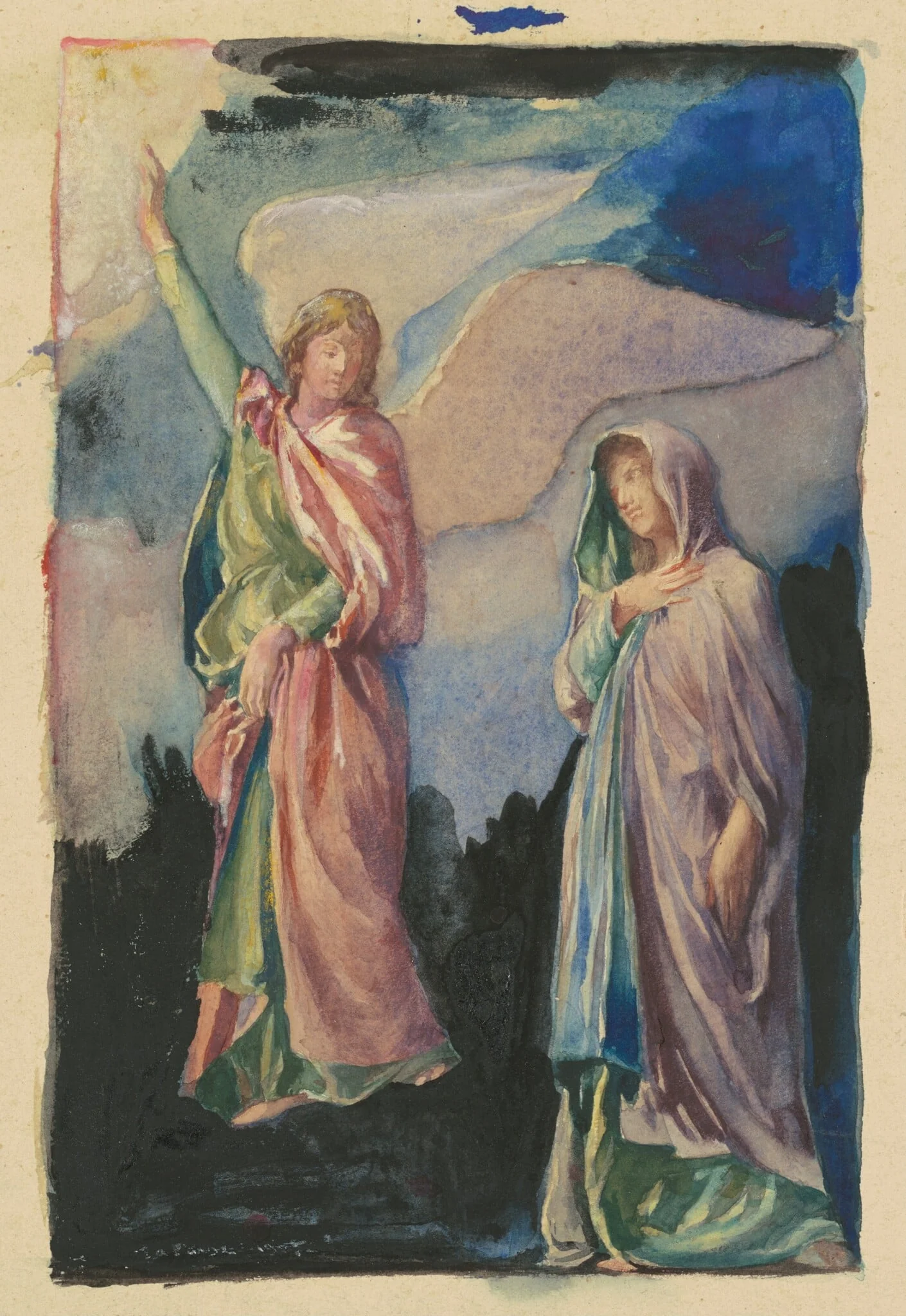 Study for "Faith" and "Hope", by John La Farge, gouache, 1890
