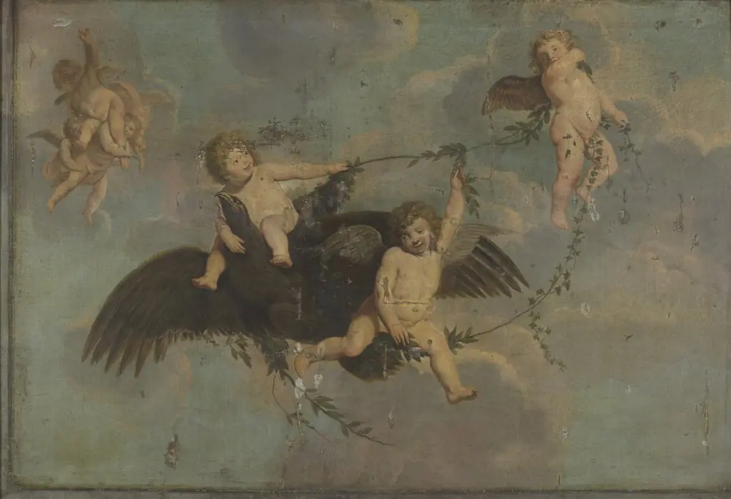 Putti with an Eagle on Clouds
