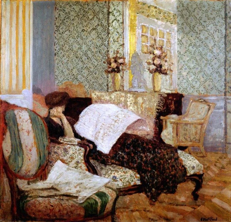 Misia in a Chaise Longue, by Édouard Vuillard, oil, 1900