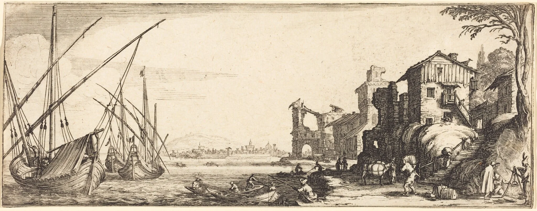 The Small Port, by French 17th Century, ink, 1634