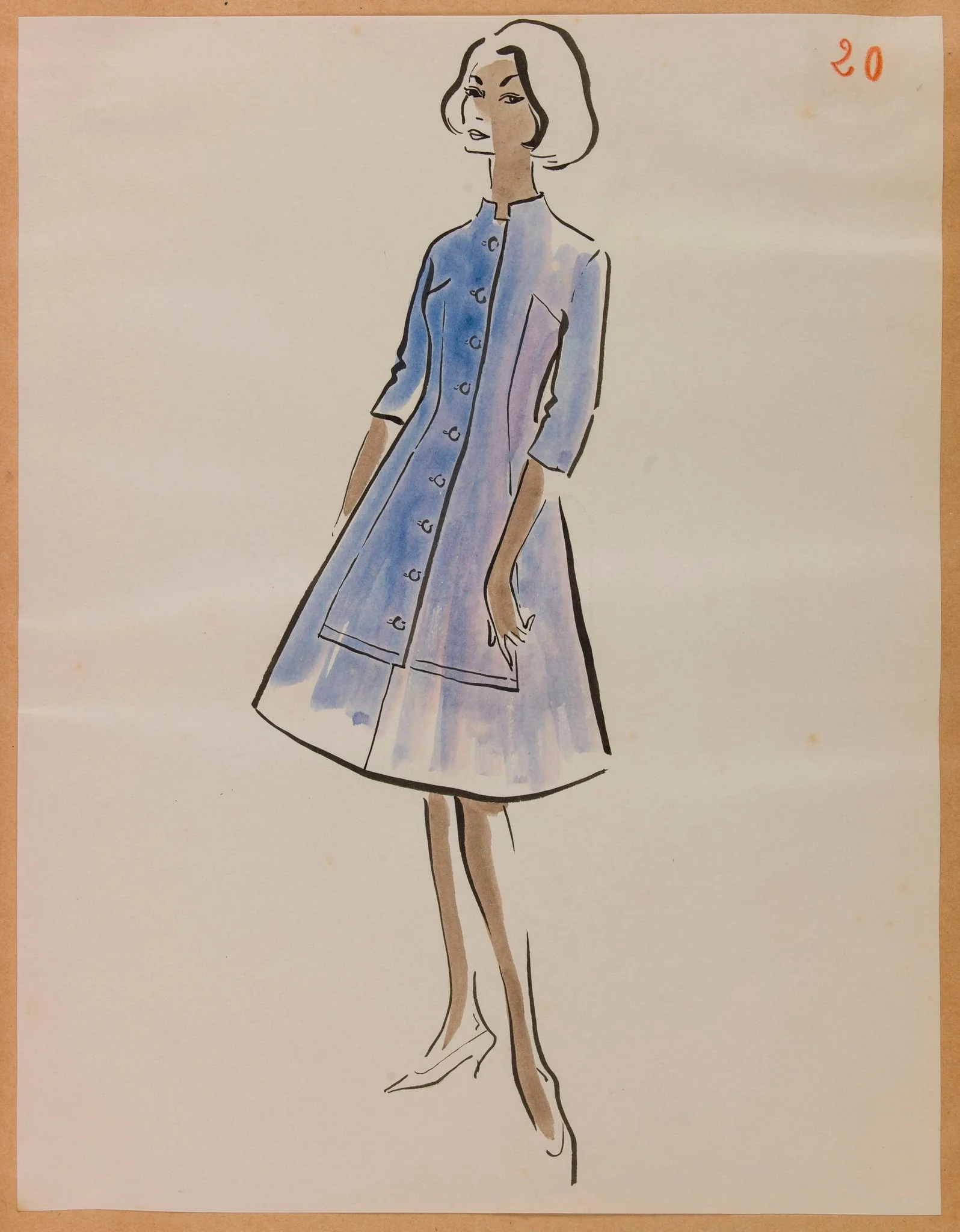 Manteau bleu, by Marie-Louise Carven, 1957