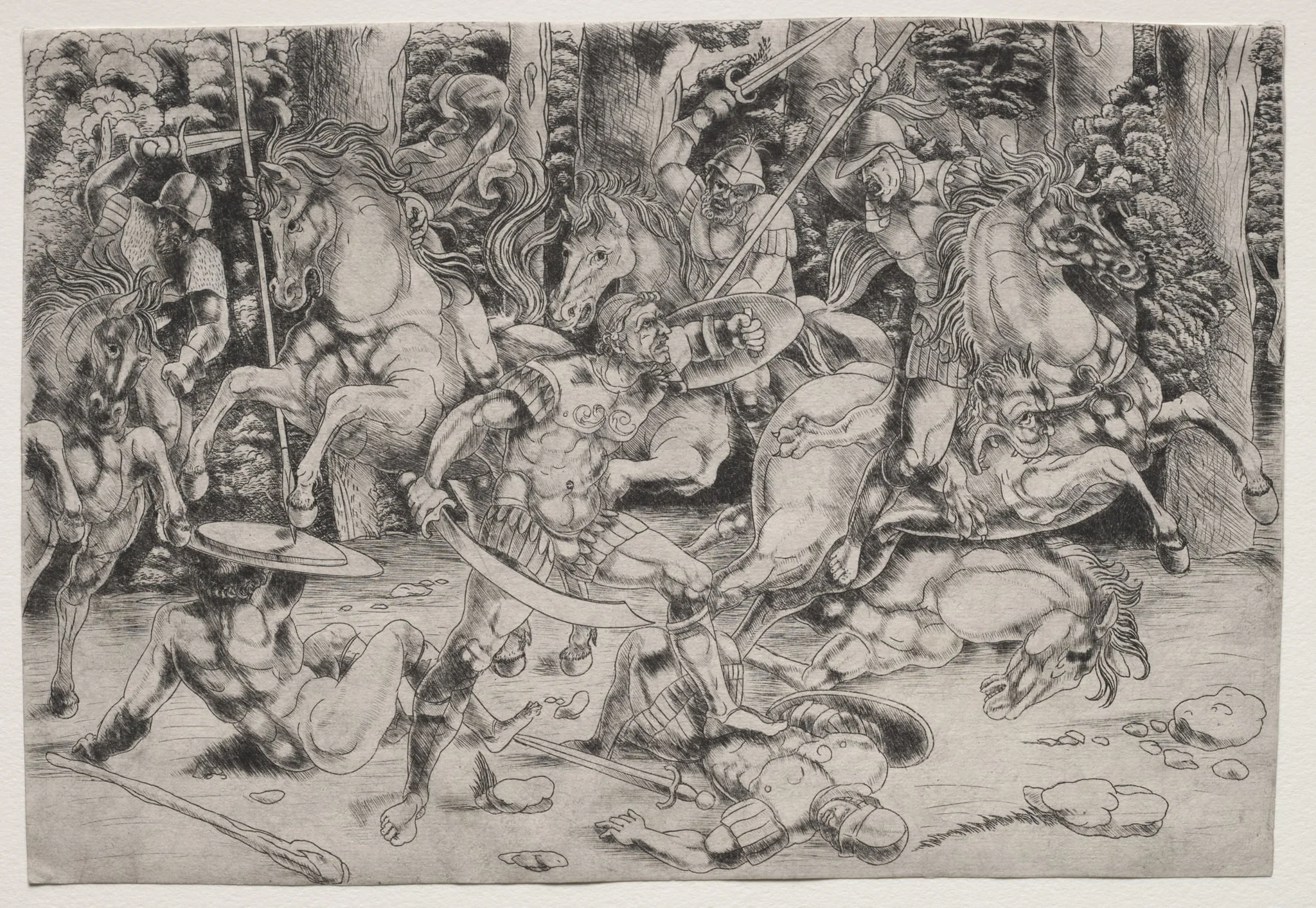 Battle in a Wood, by Master of the Year 1515, 1515