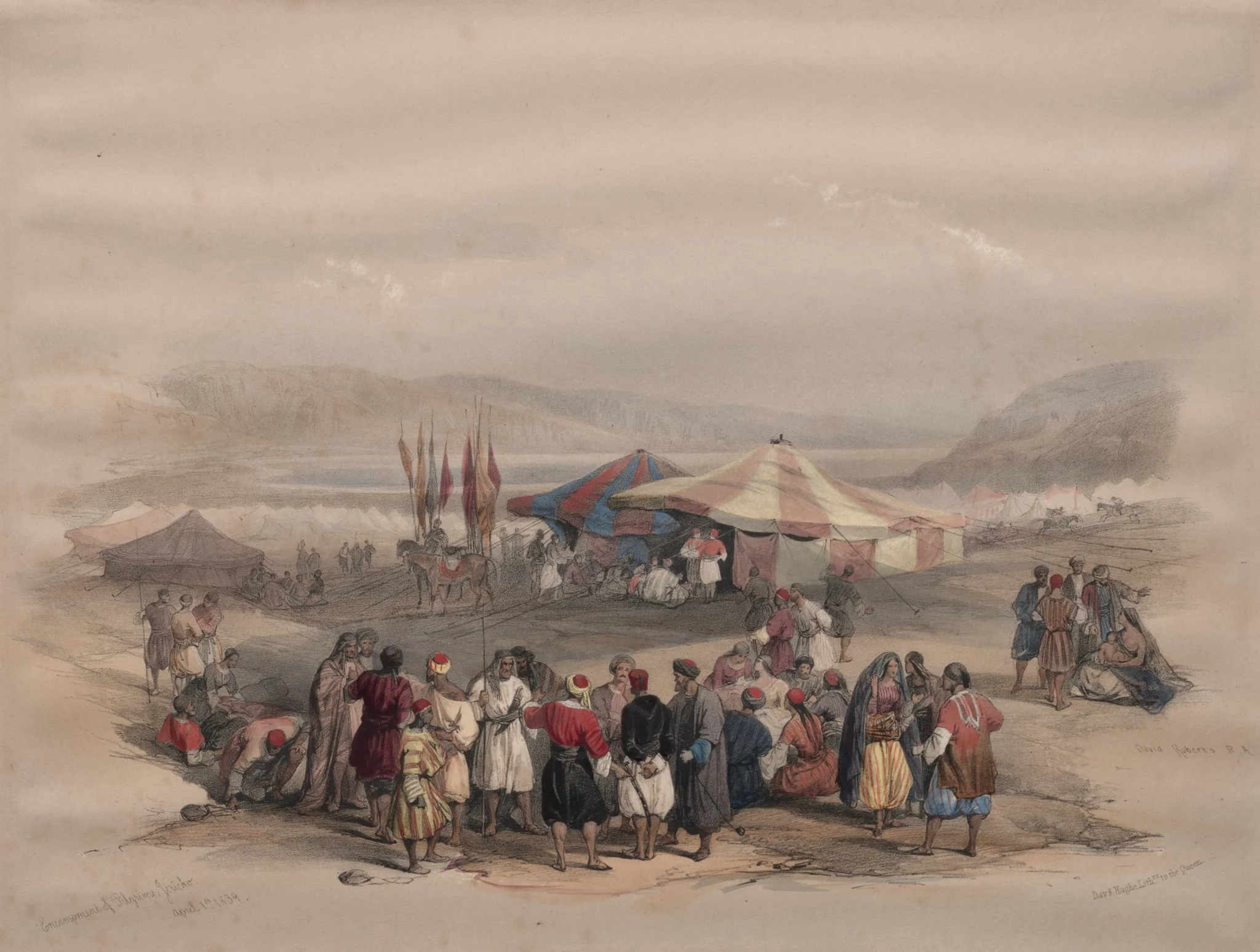 Encampment of Pilgrims, Jericho, by David Roberts, 1839