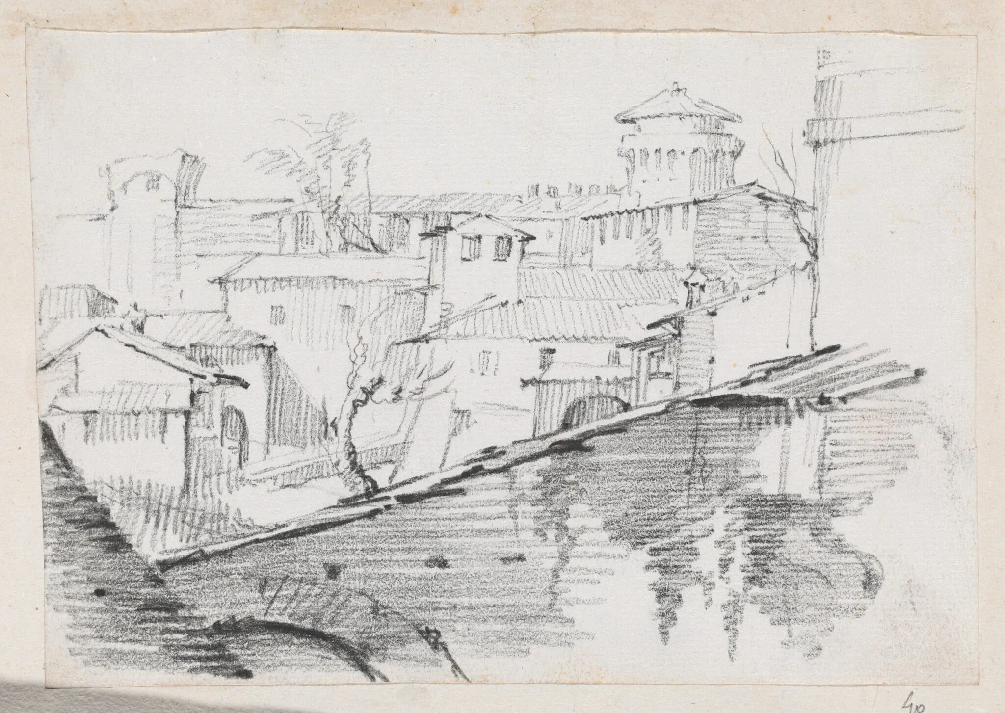 The Forno inside the Walls of the Vatican, by Joseph-Marie Vien, graphite, 1747