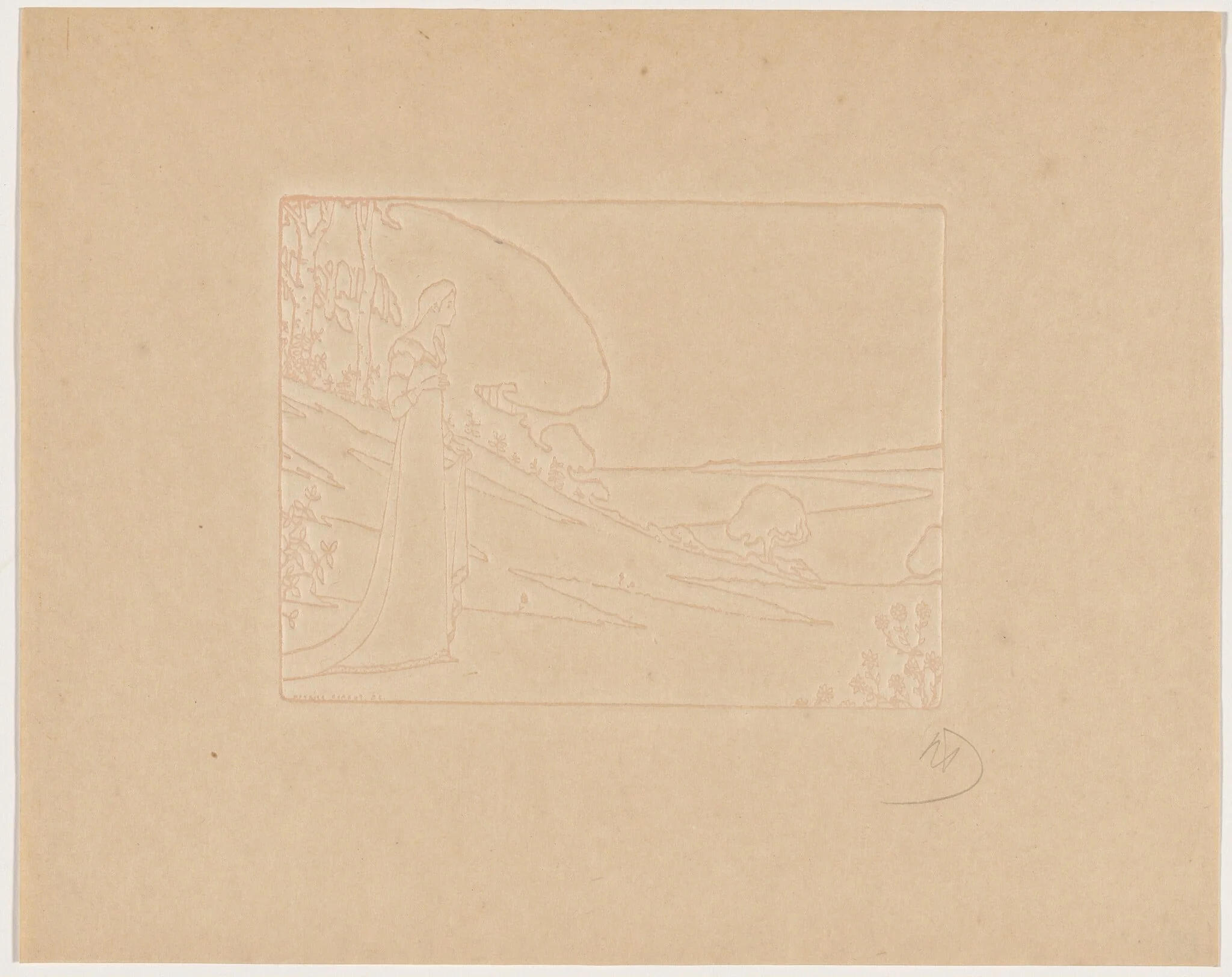 Carmosine (projet de programme), by Maurice Dumont, ink, 1895