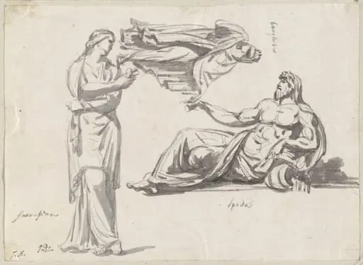 A River God and Two Classical Sculptures