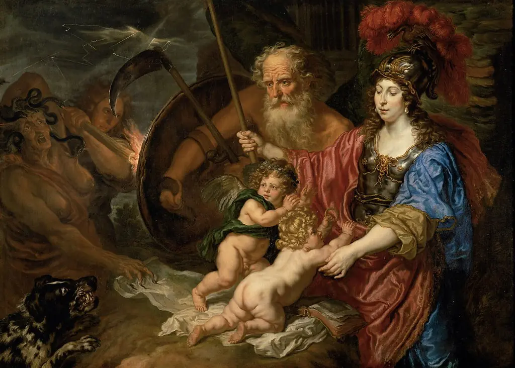 Minerva and Saturn protect Art and Science of envy and falsehood