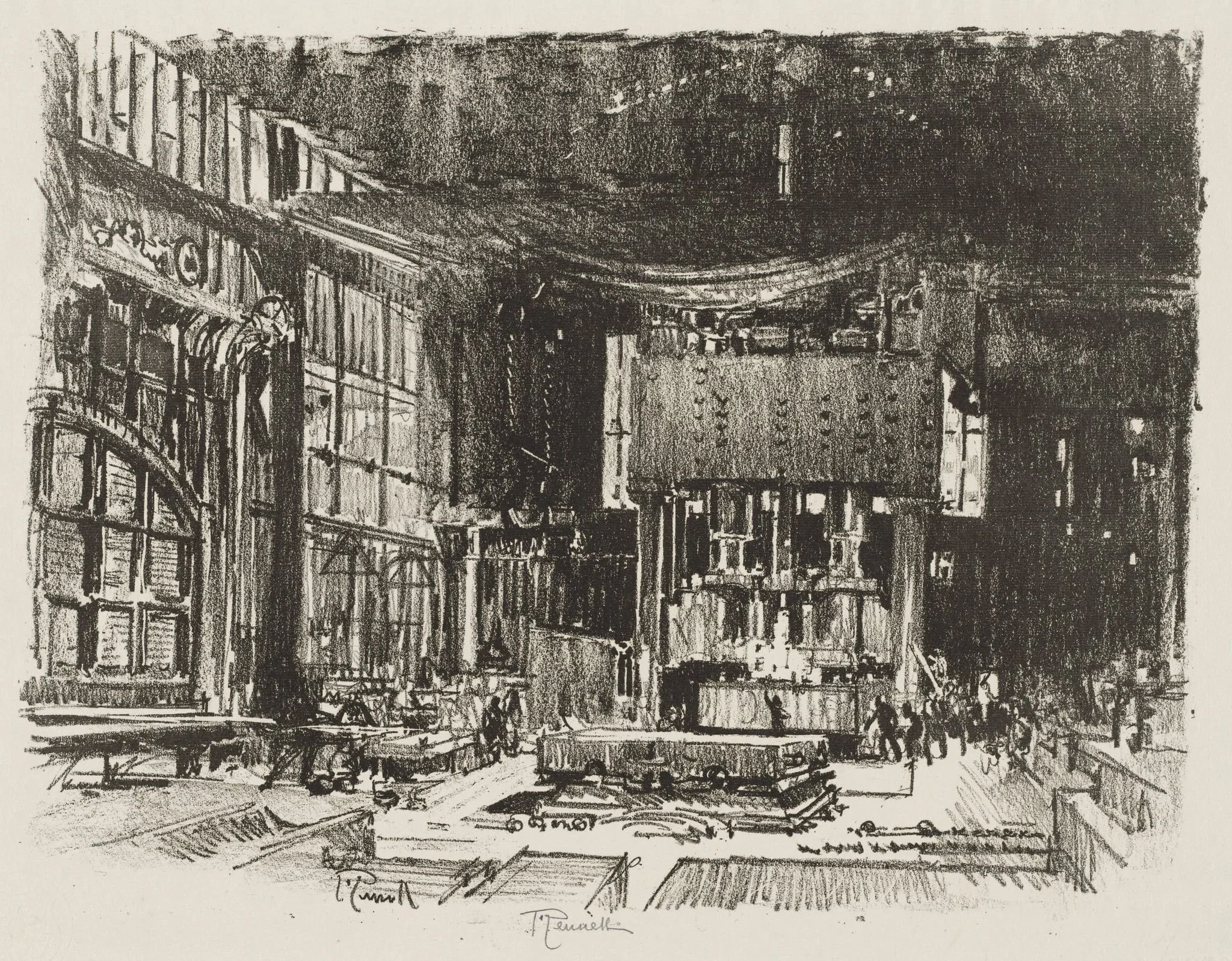 English War Work:  The Acolytes Preparing the Altar of the War God, by Joseph Pennell, 1916