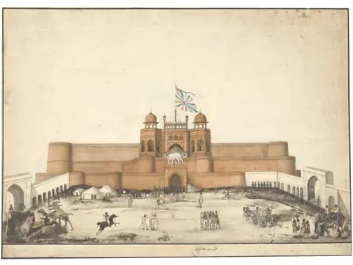 The Red fort, Agra, flying a Union Flag