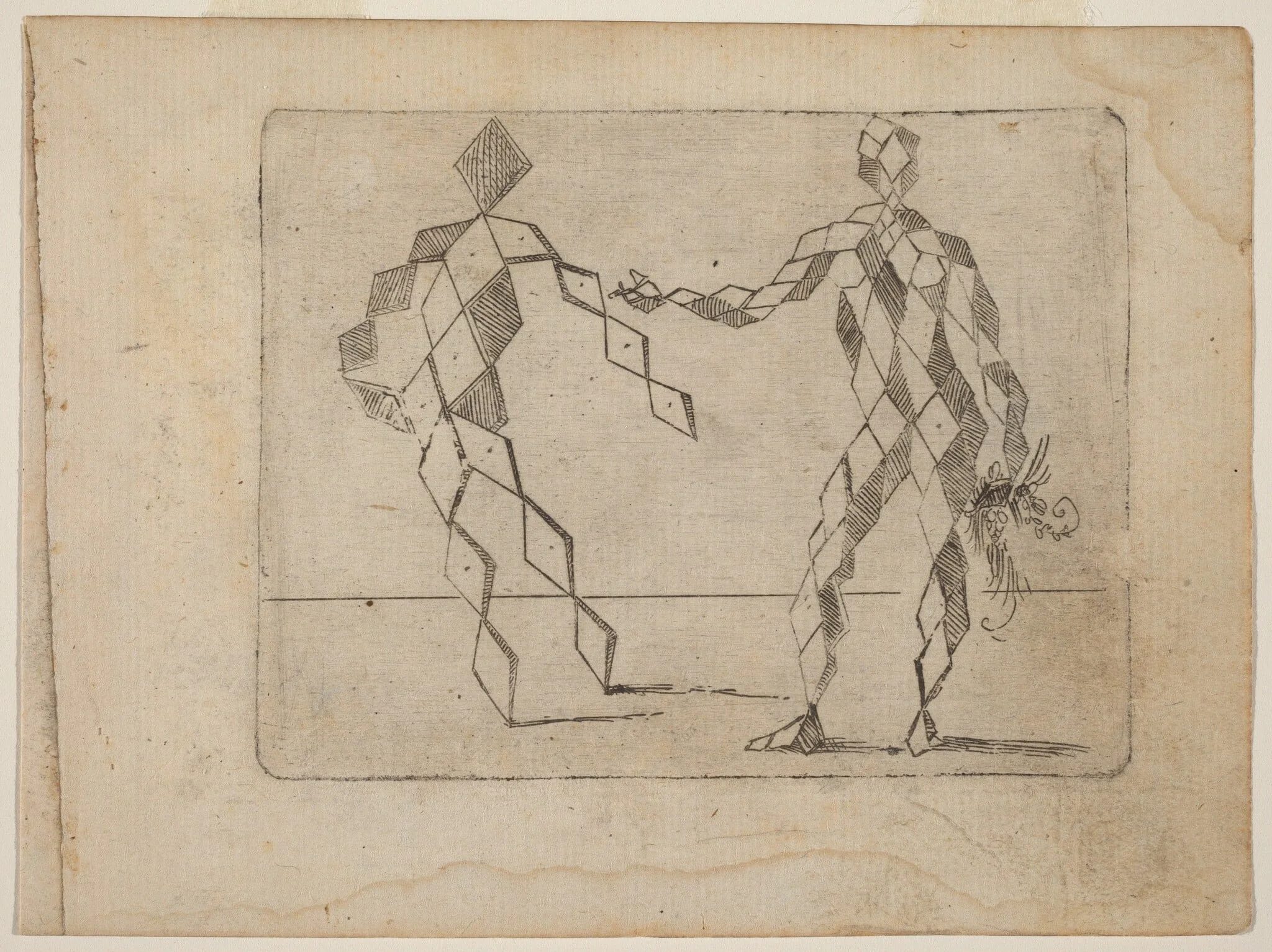 From "Bizzarie di varie Figure", by Giovanni Battista Bracelli, ink, 1624