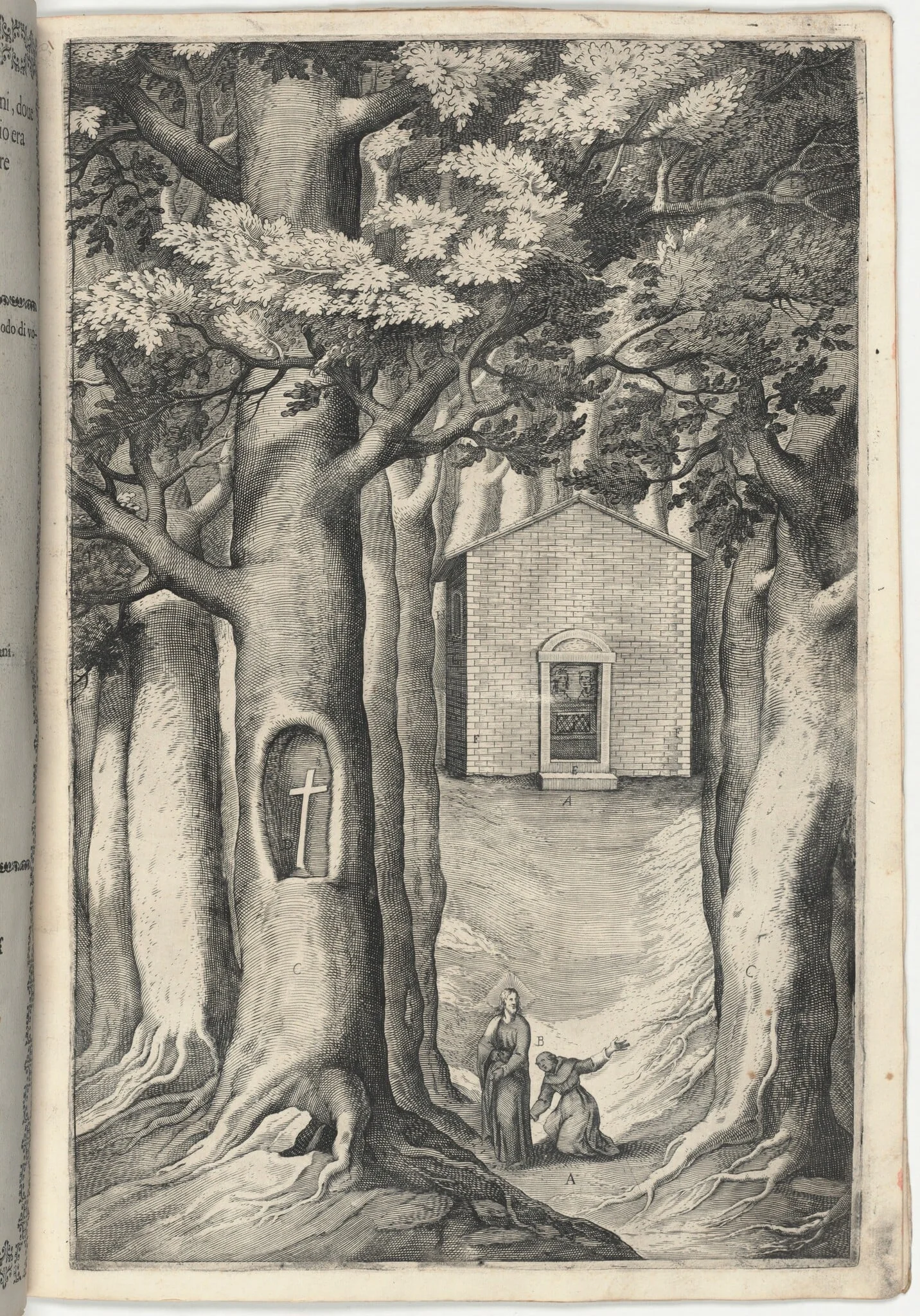 Chapel of the Blessed John of La Verna (Cappella del beato Giovanni della Verna) [plate S], by Jacopo Ligozzi, ink, 1612