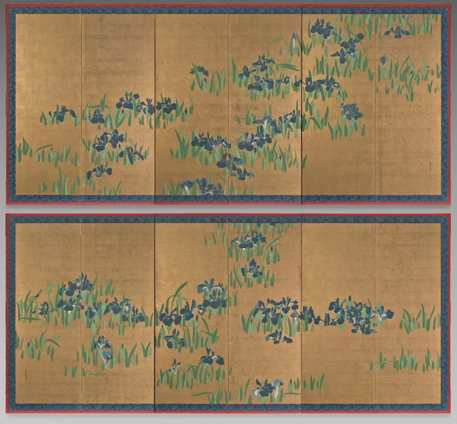 Irises, by Watanabe Shikō, unspecified, 1704