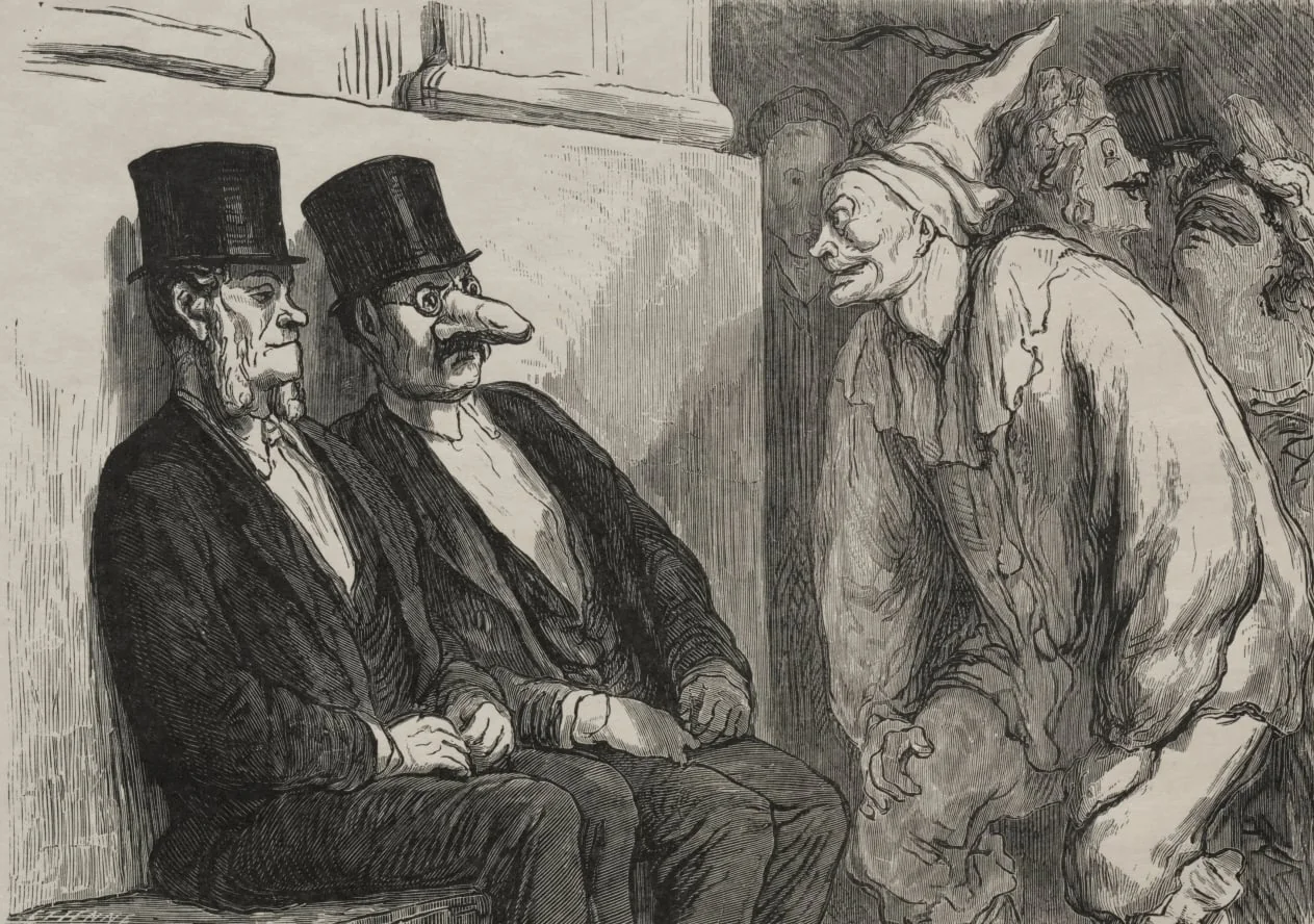 At the Opera Ball: You are having too much fun!, by Honoré Daumier, 1868