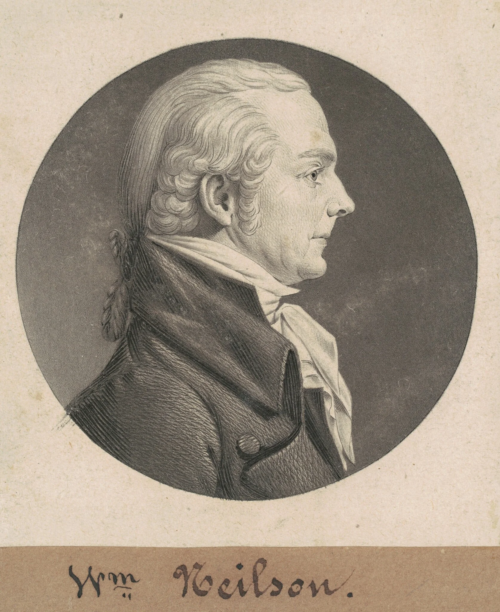 William Nelson, by Charles Balthazar Julien Févret de Saint-Mémin, ink, 1808