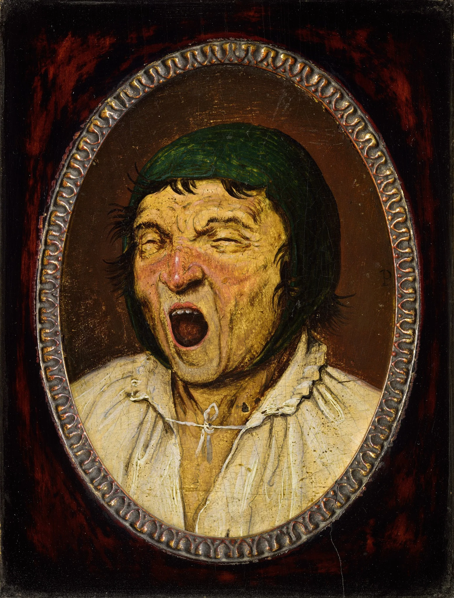 The yawner, by Pieter Brueghel the Younger, oil, 1610