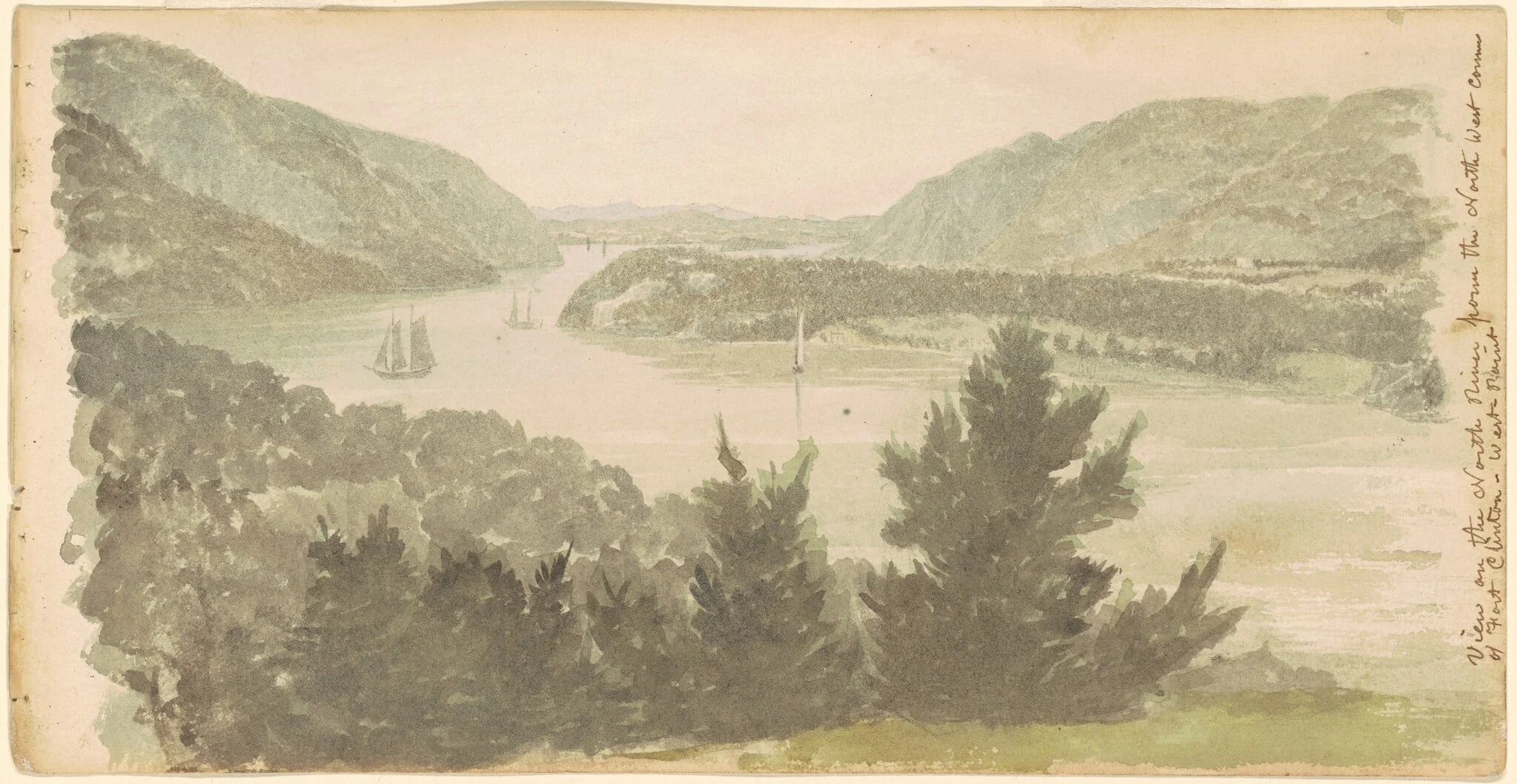 View of the North River from the North West Corner of Fort Clinton—West Point, by Seth Eastman, watercolor, 1837