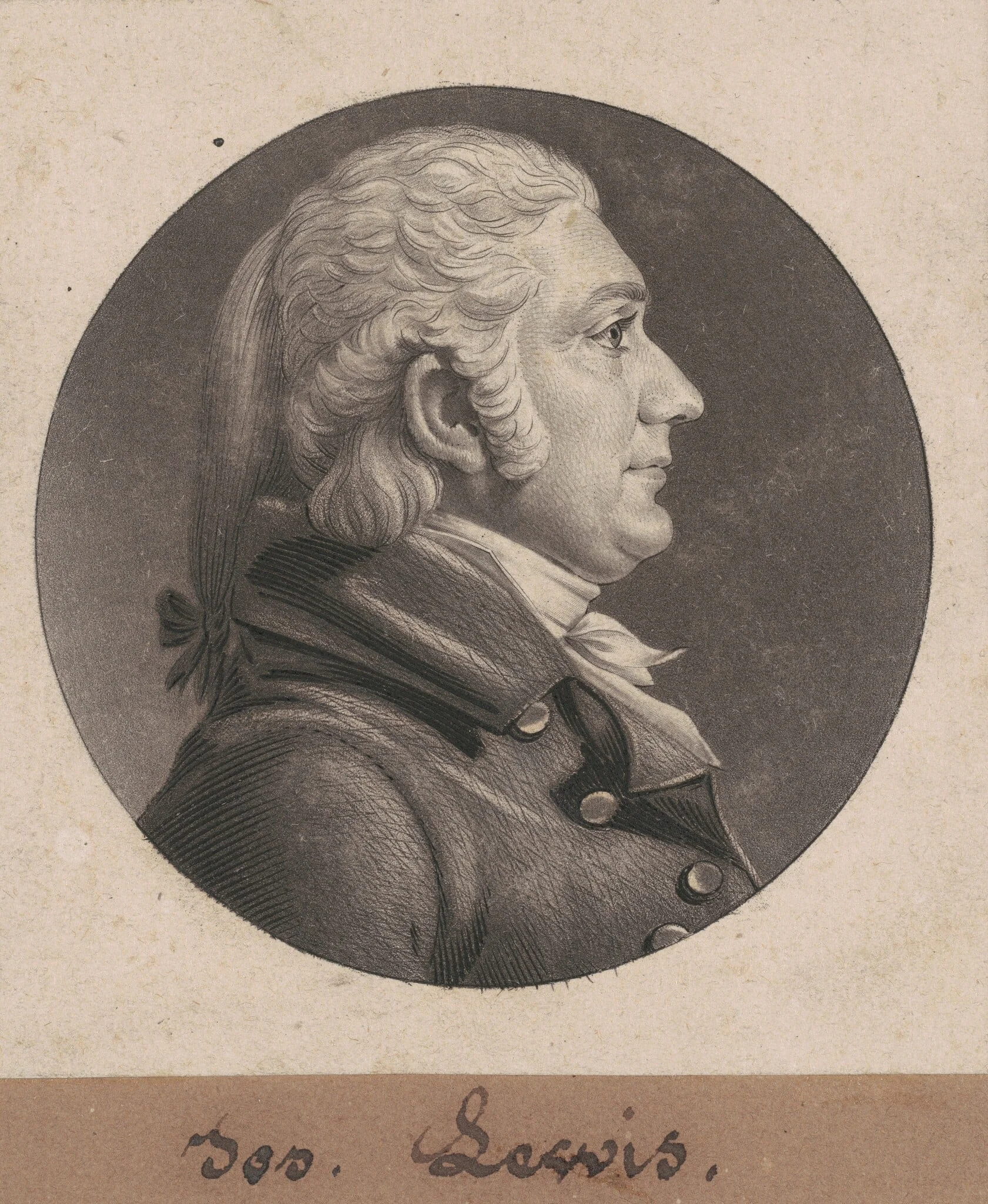 Joseph C. Lewis II, by Charles Balthazar Julien Févret de Saint-Mémin, ink, 1805