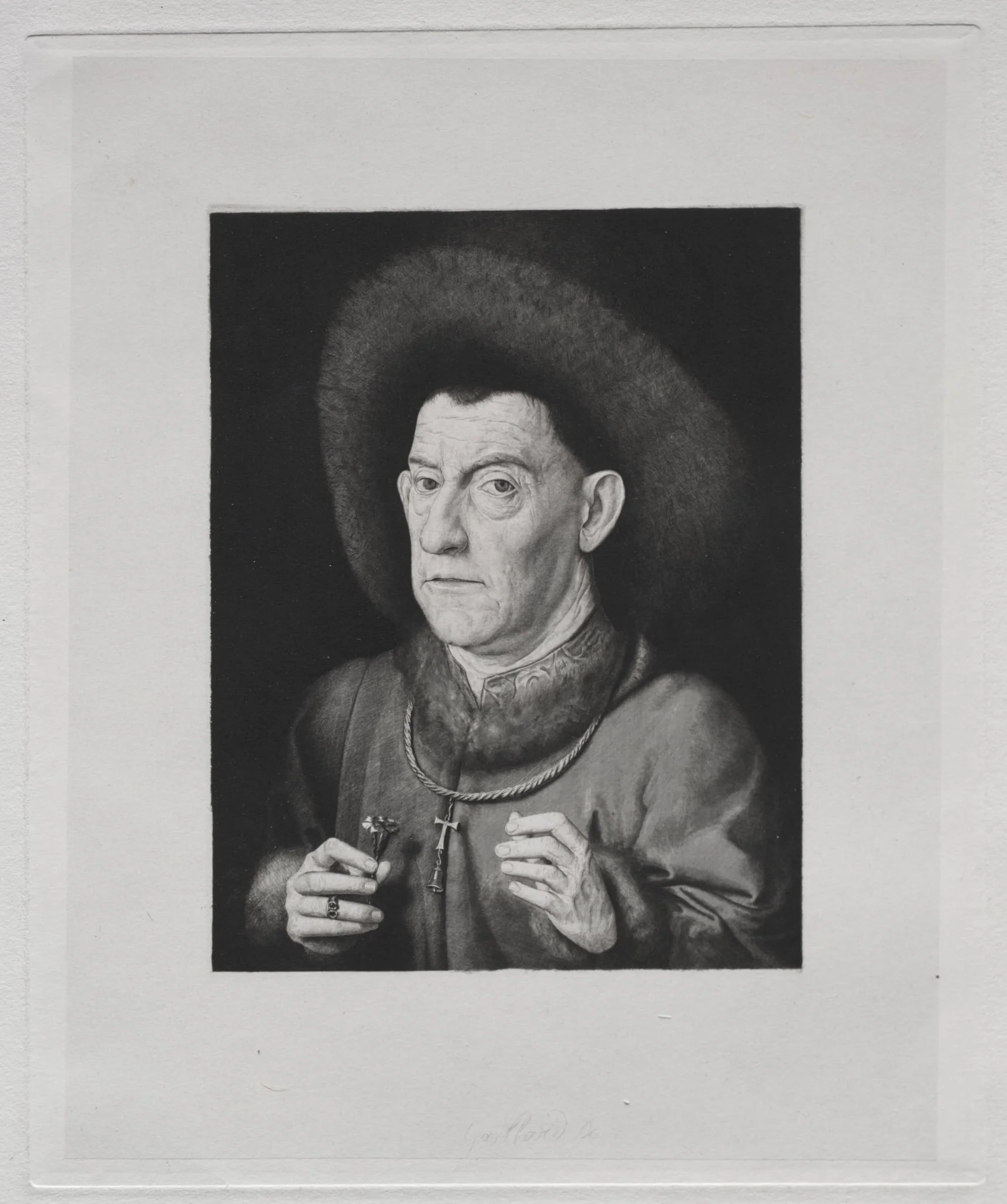 Man with a Pink, by Claude-Ferdinand Gaillard, 1869
