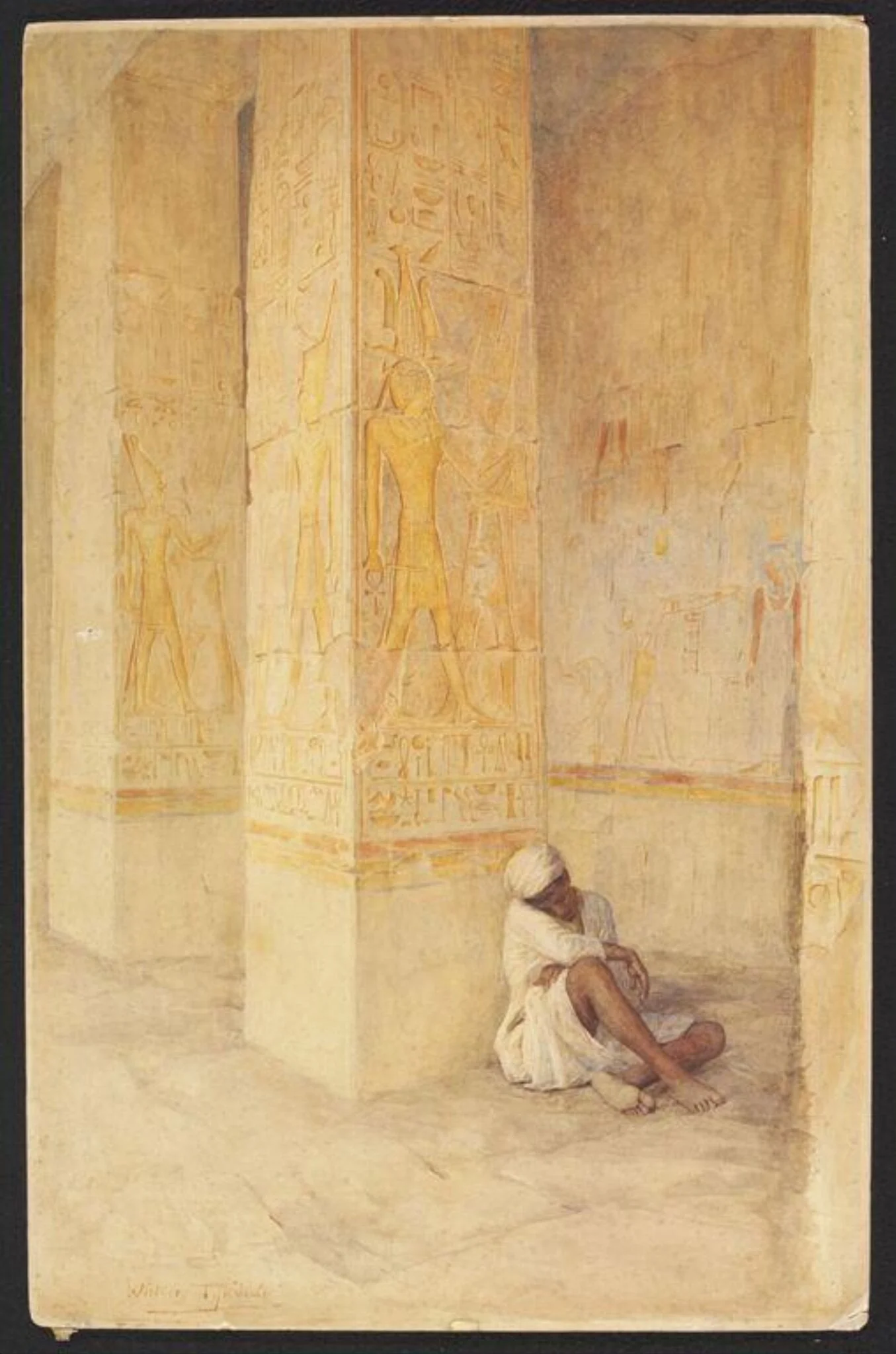The Temple of Hatshepsoo at Thebes, by Walter Frederick Roofe Tyndale, watercolor, 1908