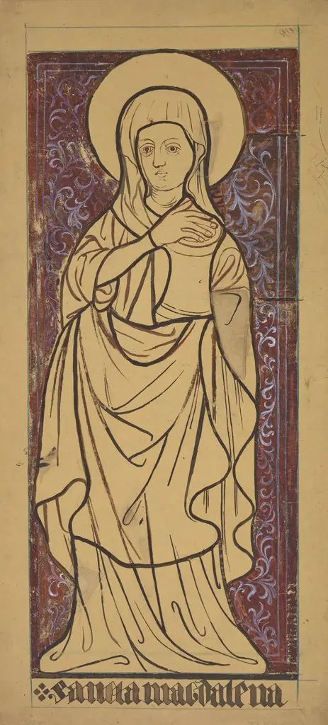 Saint Mary Magdalene. Artistic reconstruction of a stained-glass panel from the Dominican church in Kraków