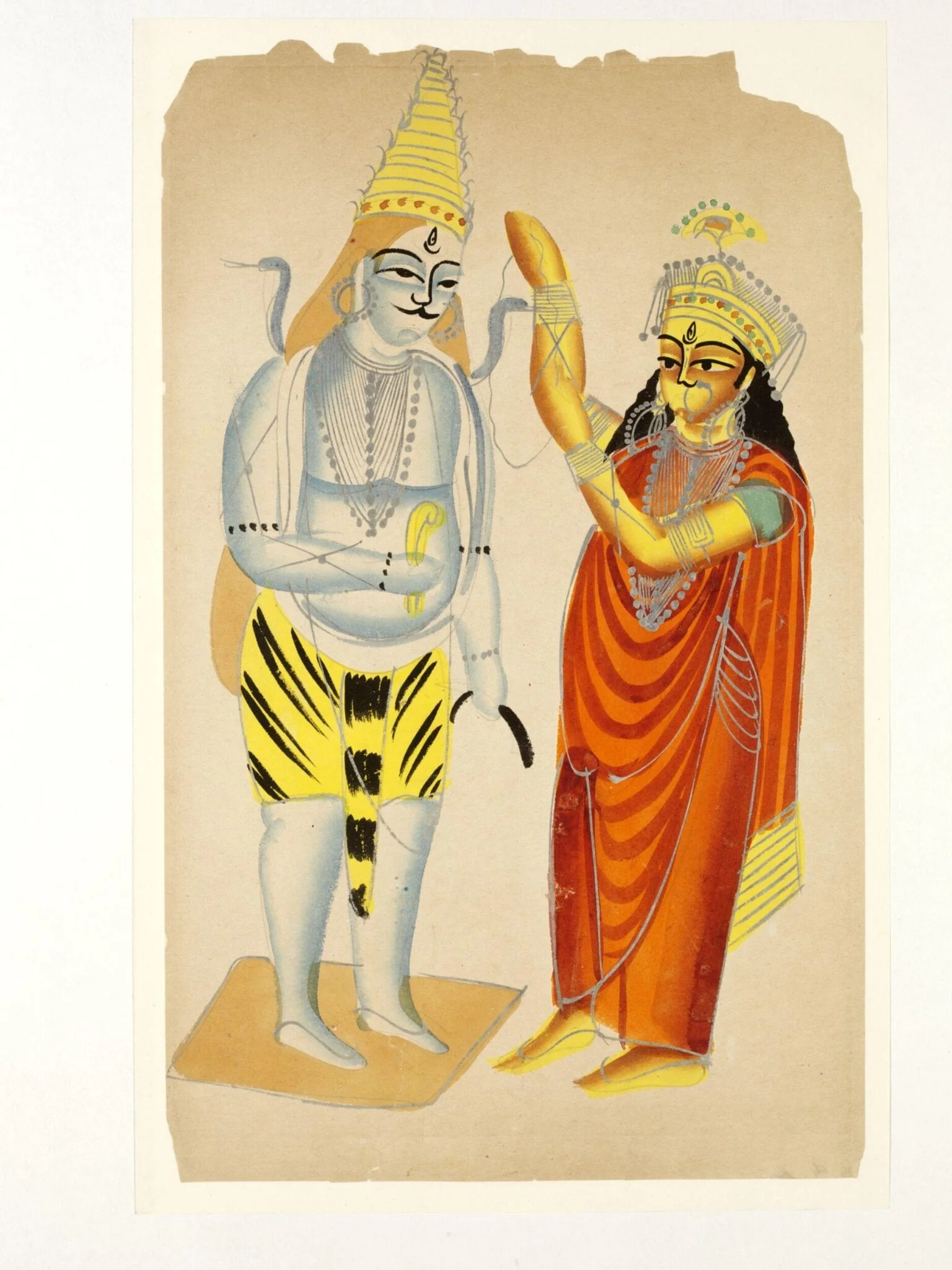 Parvati and Shiva, by Unknown, paint, 1890