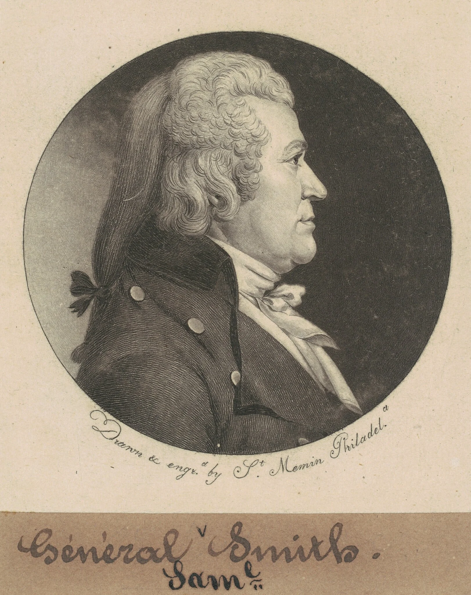 Samuel Smith, by Charles Balthazar Julien Févret de Saint-Mémin, ink, 1798