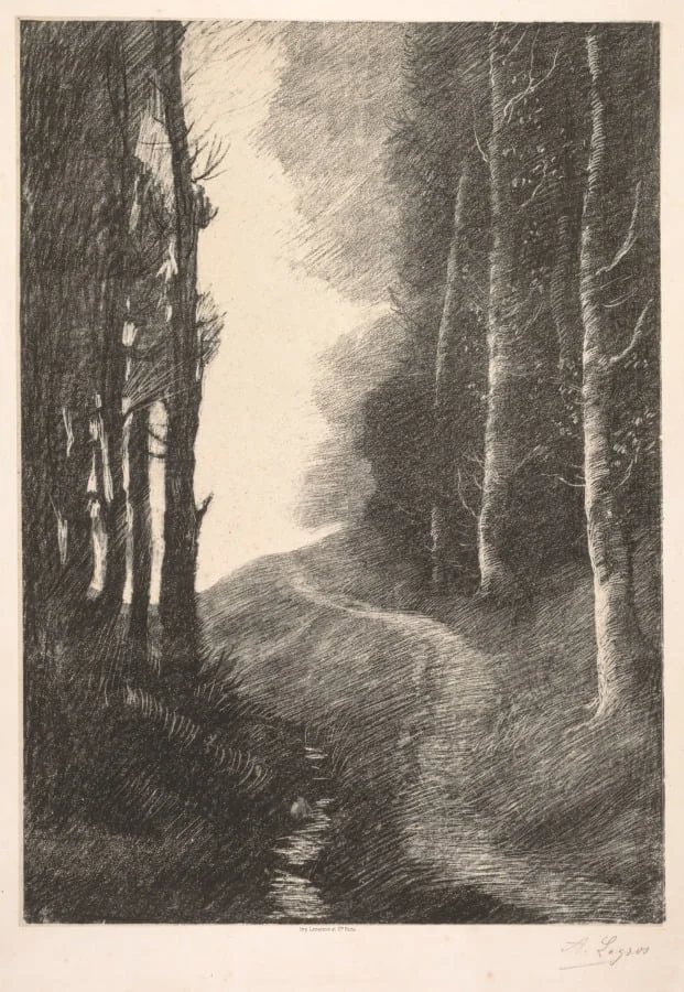 Landscape at Bouleaux, by Alphonse Legros, 1884