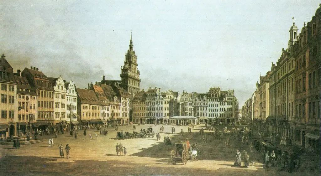 The Old Market in Dresden from Schlossgasse