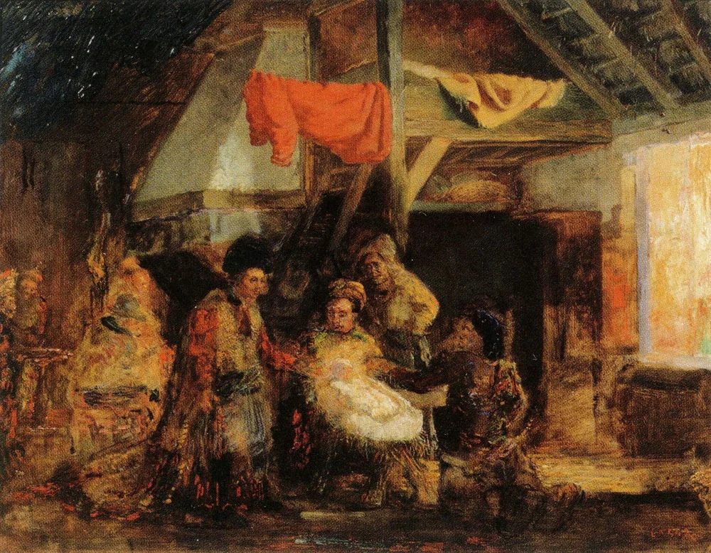 The Adoration of the Shepherds, by James Ensor, oil, 1894