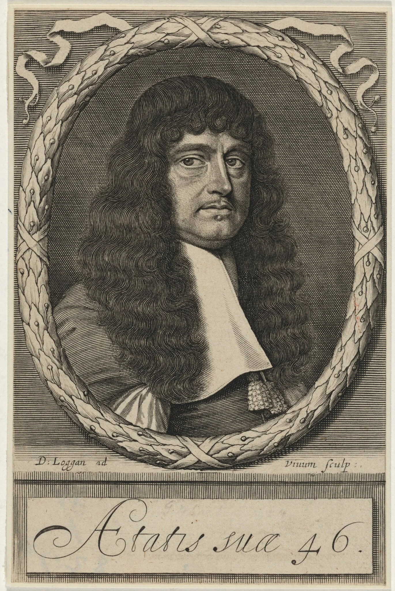 Sir George Wharton, Royalist and Astrologer, by David Loggan, ink, 1668