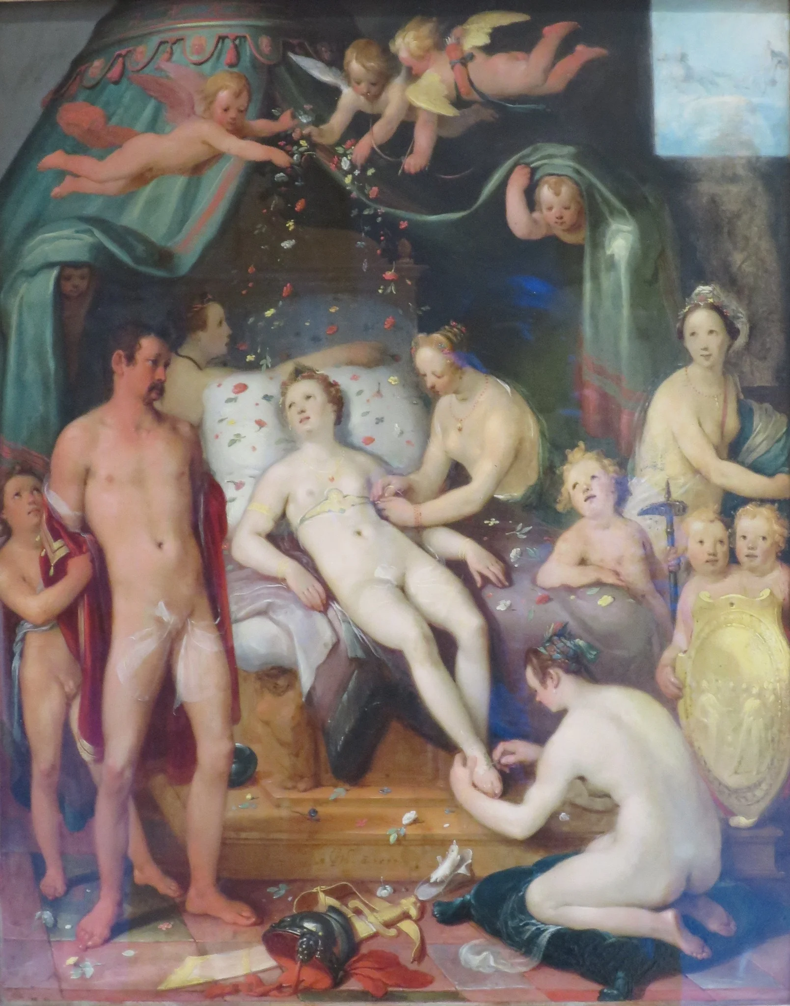 Mars and Venus, by Cornelis van Haarlem, oil, 1600