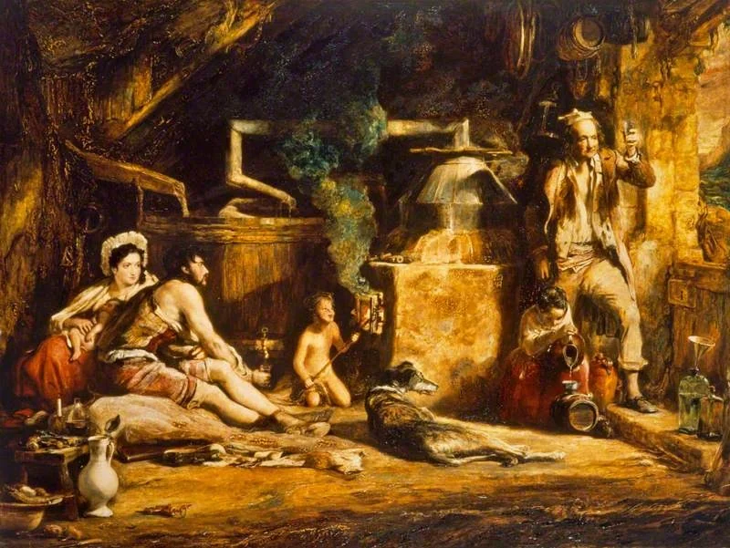 The Irish Whiskey Still, by David Wilkie, oil, 1840